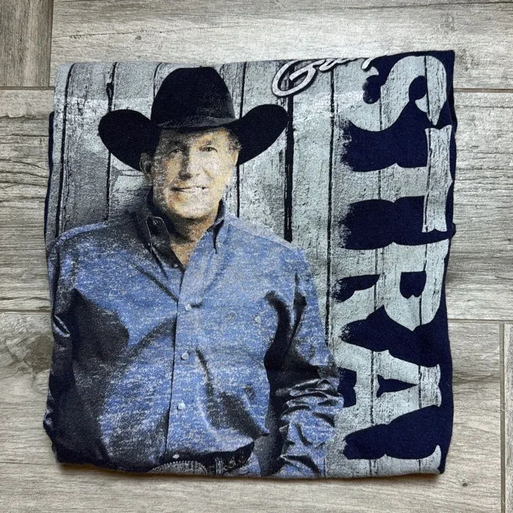 George Strait Mens Navy The Cowboy Rides Away Final Tour Graphic T-Shirt Small